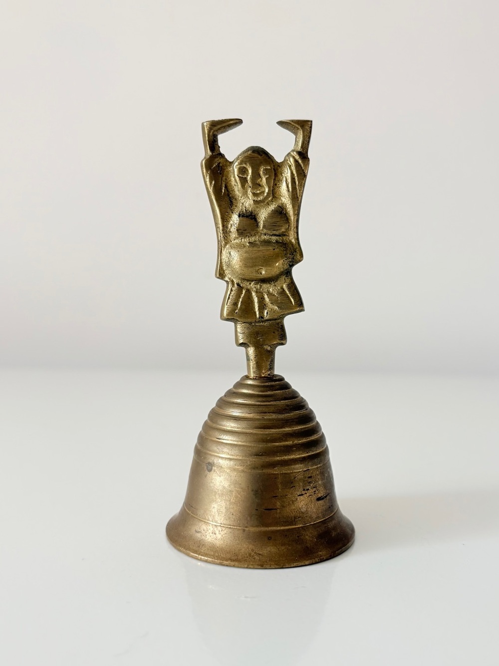 Vintage Brass Buddhist Bell Yoga Meditation Buddha Happy Buddha